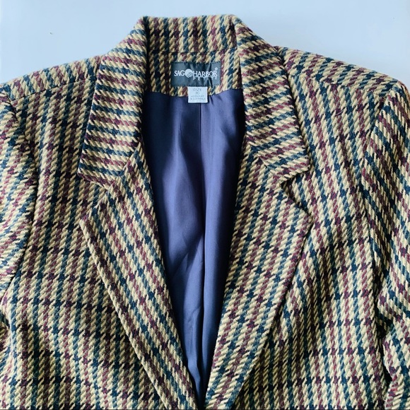 Vintage Sag Harbor Wool Blazer size 16 classic patterned - Picture 5 of 7